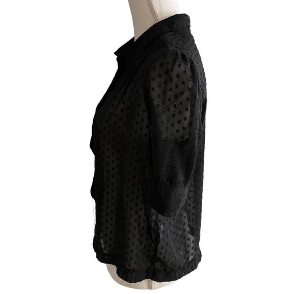Louche Sheer Black Blouse Size 12 - Picture 3 of 6